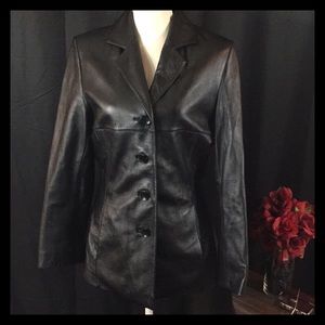New Women Black Leather Wilson Jacket